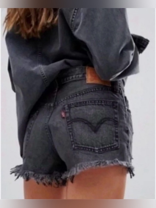 Levi's Pants - Levi’s 501 Cut Off Jean Shorts Classic Black Booty Shorts Button Fly Size 26